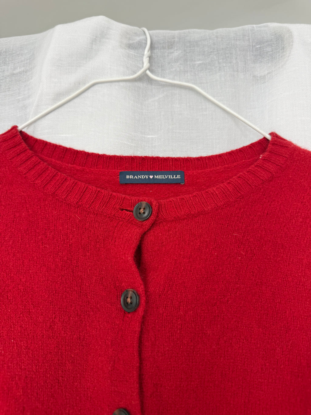 ✧ Brandy Melville cherry red wool cardigan ✧