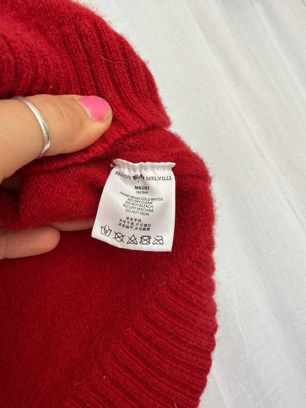 ✧ Brandy Melville cherry red wool cardigan ✧