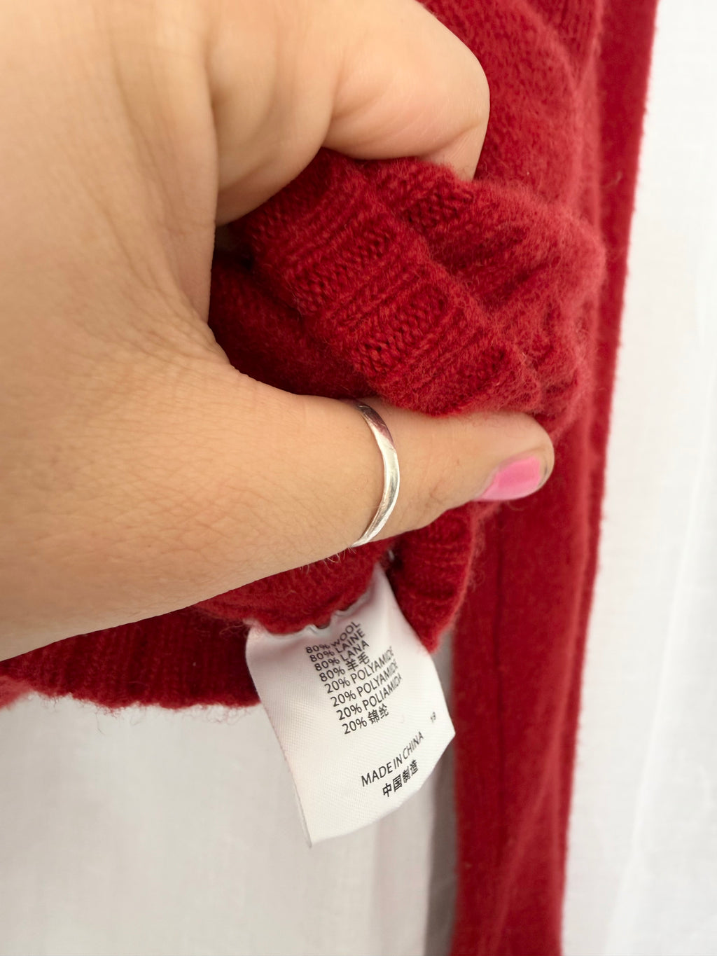 ✧ Brandy Melville cherry red wool cardigan ✧