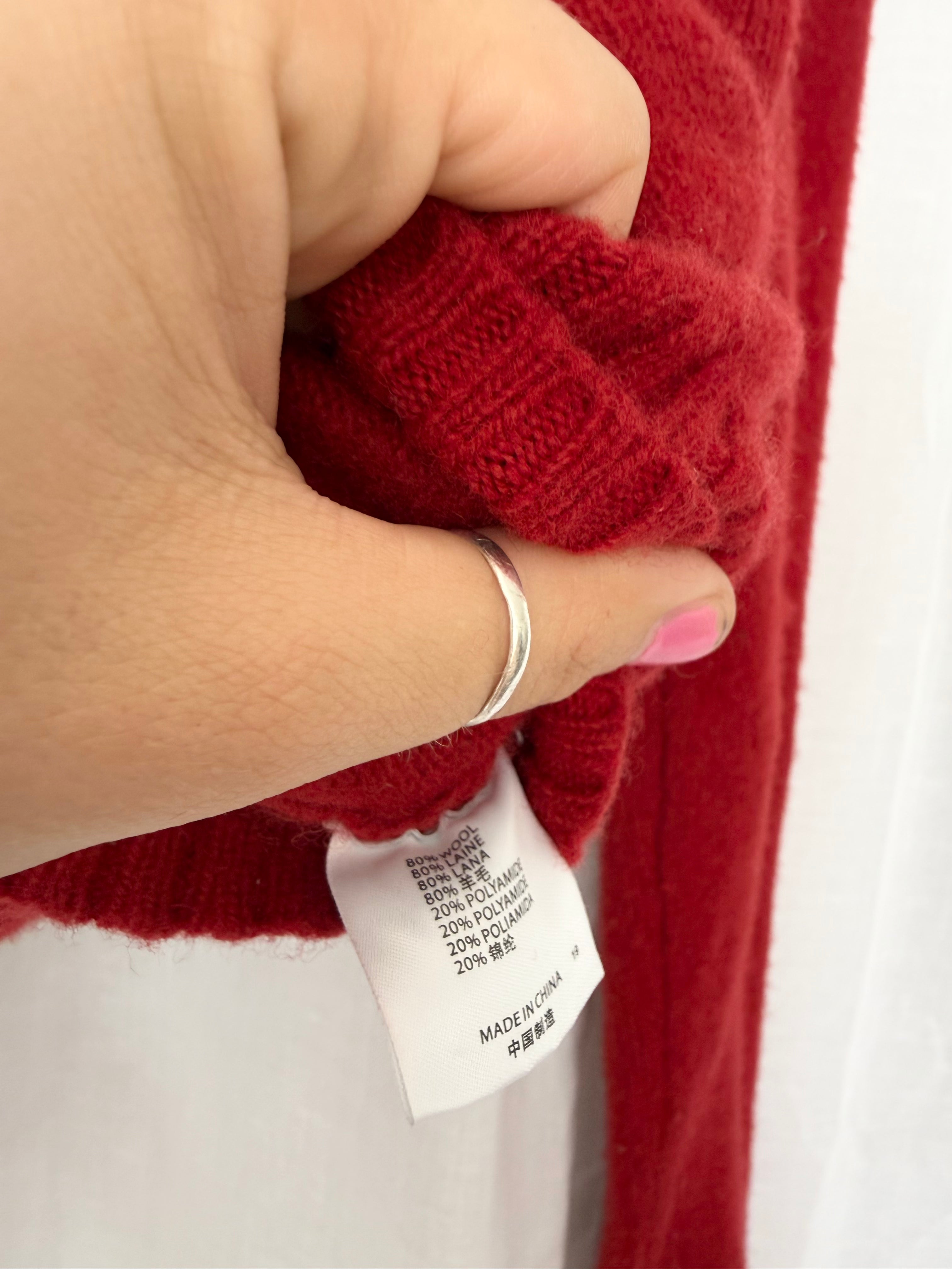 ✧ Brandy Melville cherry red wool cardigan ✧
