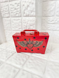 ✧ hand painted y2k tattoo flash wooden box purse ✧
