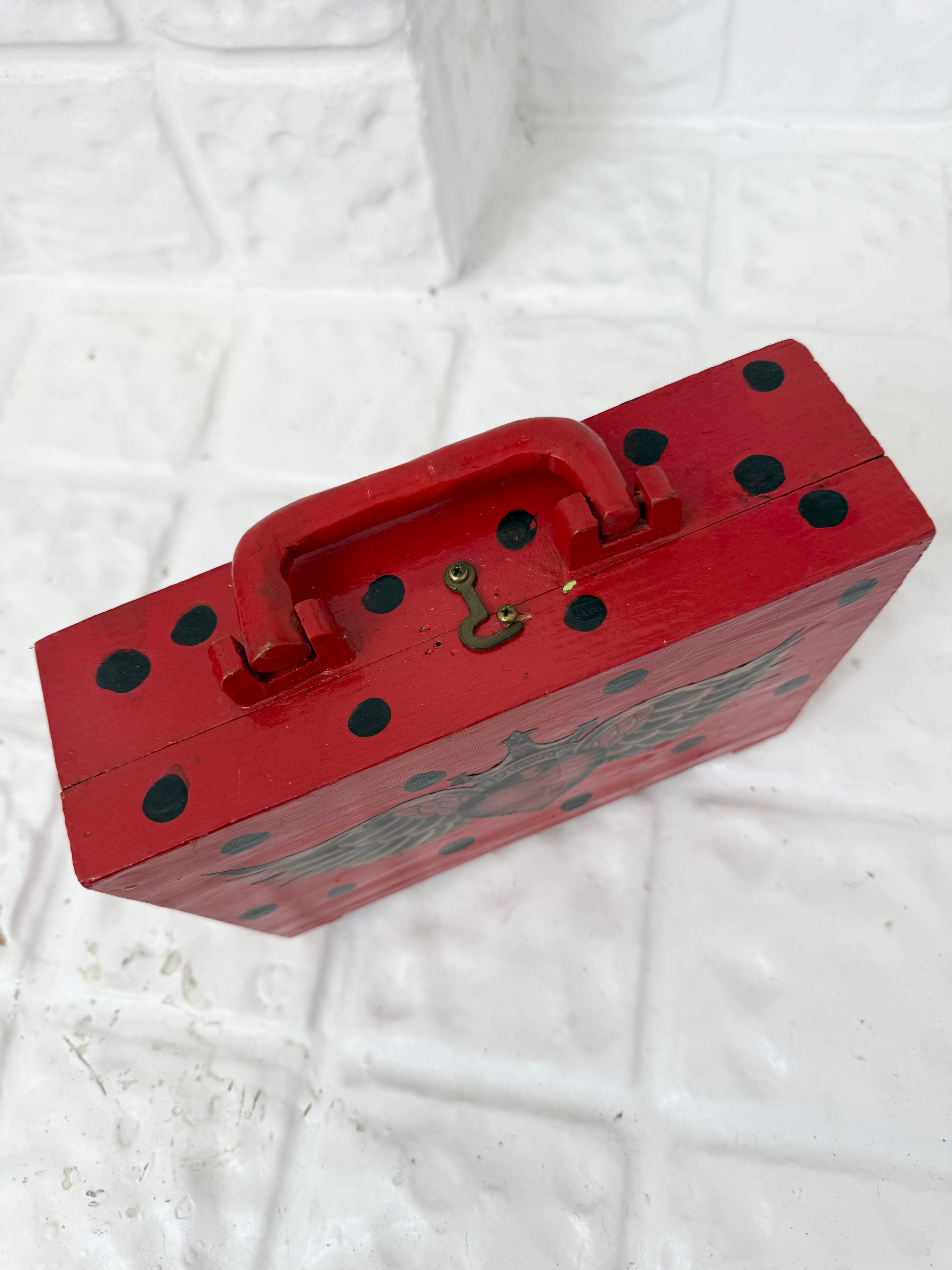 ✧ hand painted y2k tattoo flash wooden box purse ✧