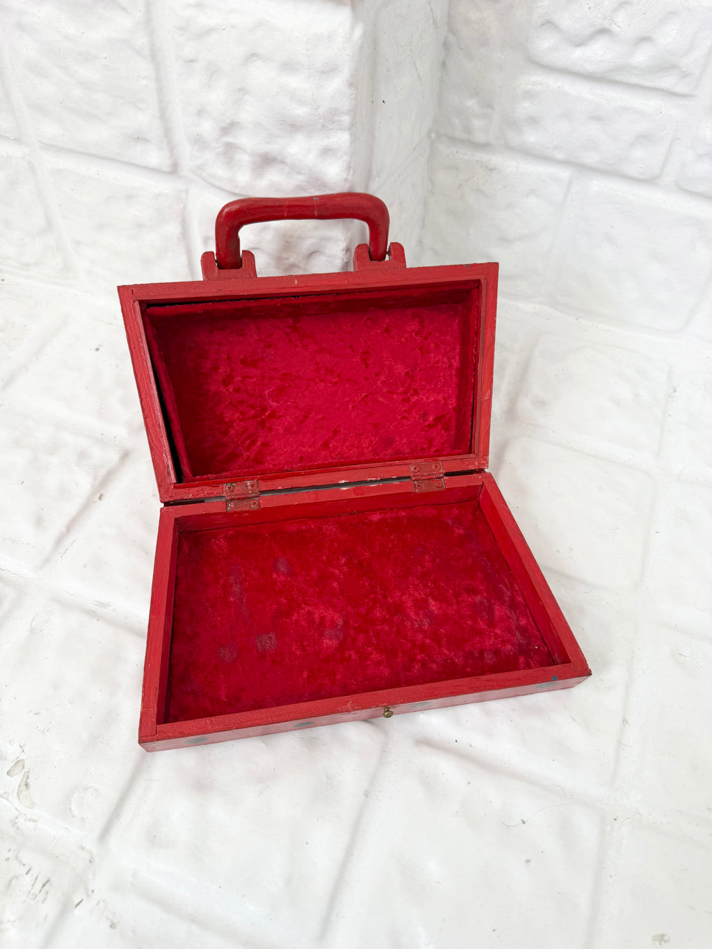 ✧ hand painted y2k tattoo flash wooden box purse ✧
