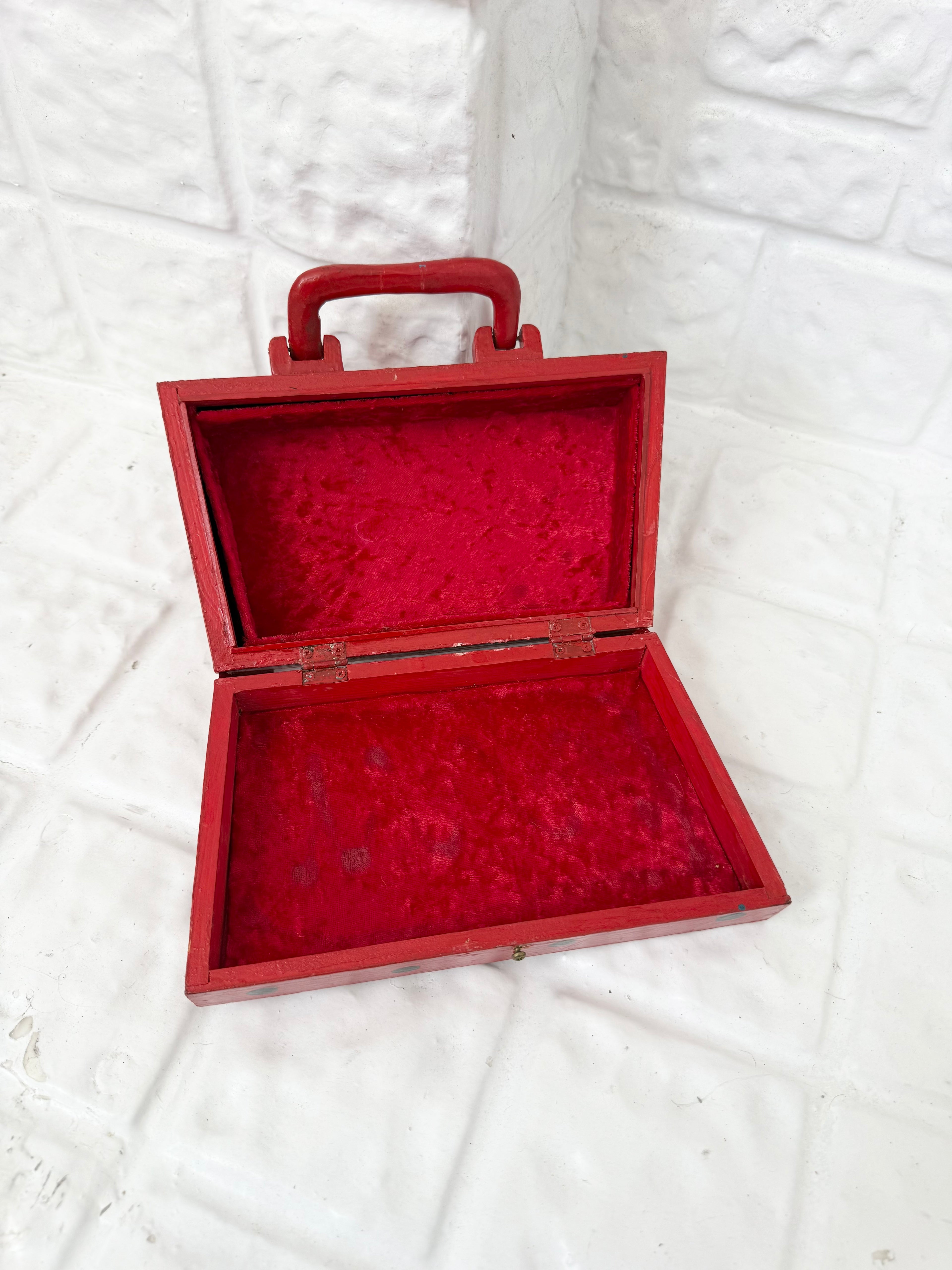 ✧ hand painted y2k tattoo flash wooden box purse ✧