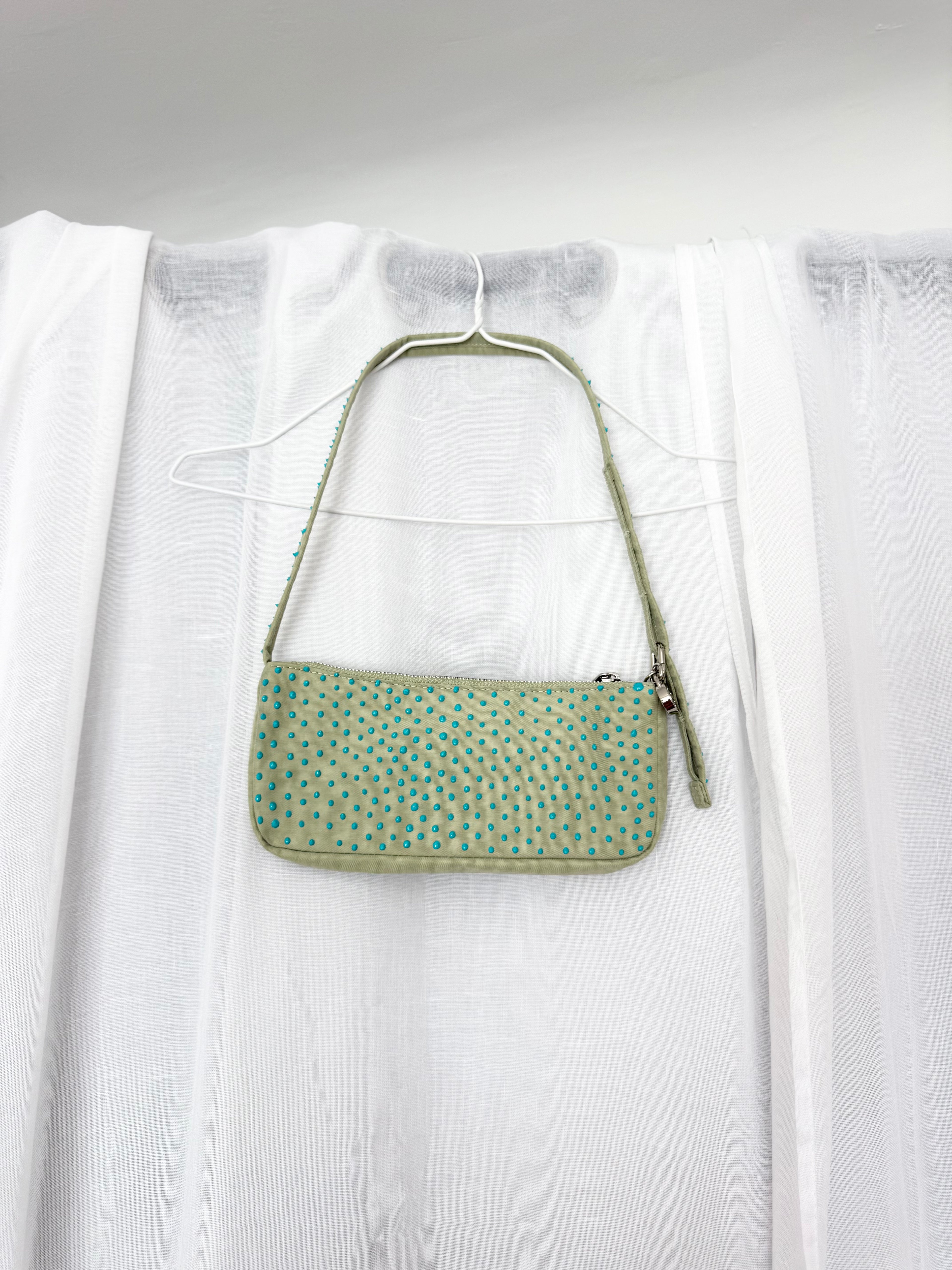 ✧ hand painted baggu celadon nylon pochette ✧
