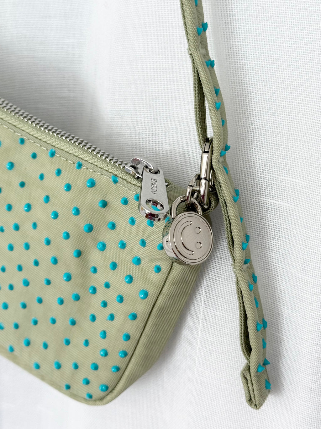 ✧ hand painted baggu celadon nylon pochette ✧
