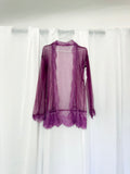 ✧ sheer plum lace mesh cardigan ✧