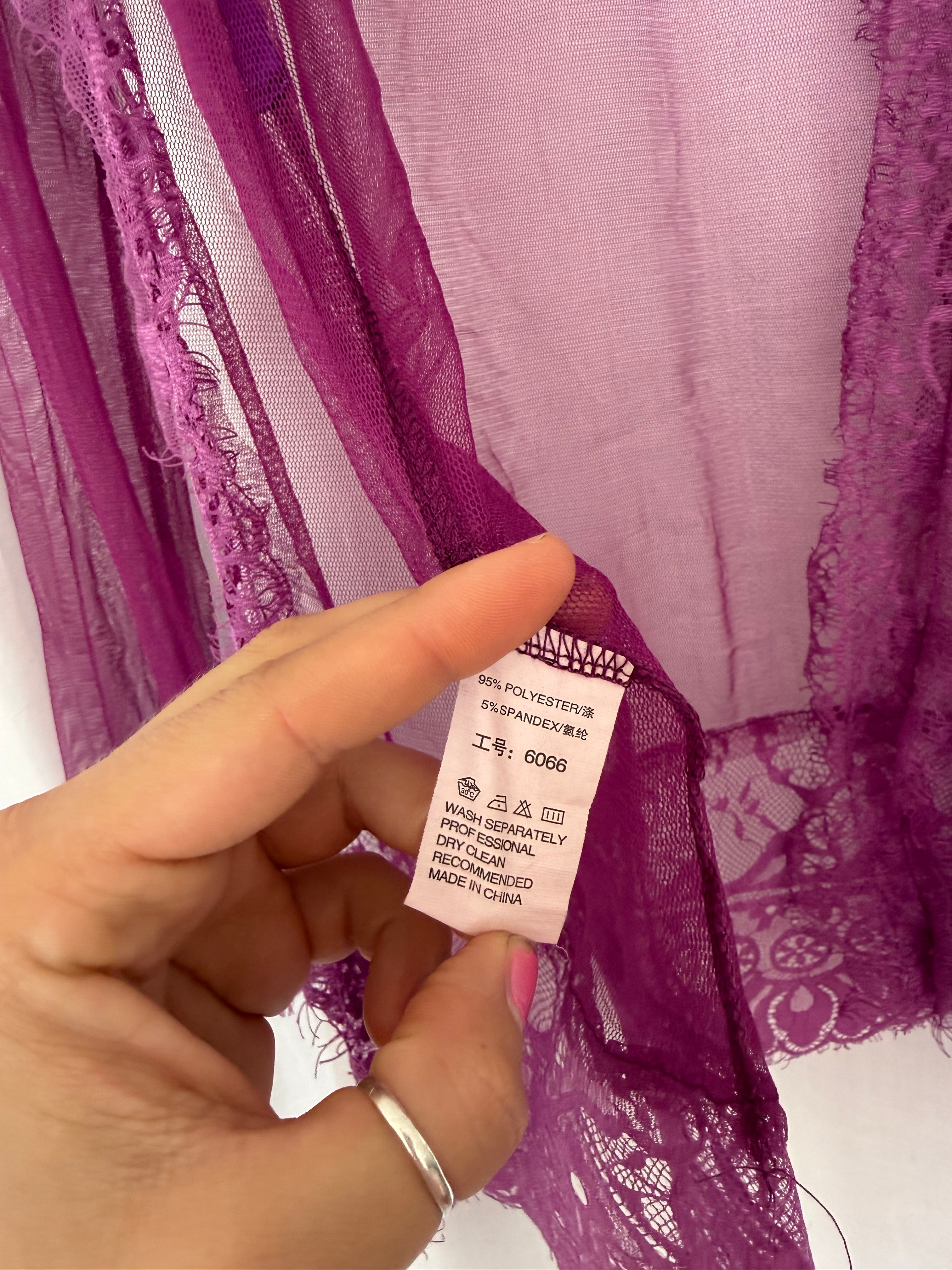 ✧ sheer plum lace mesh cardigan ✧