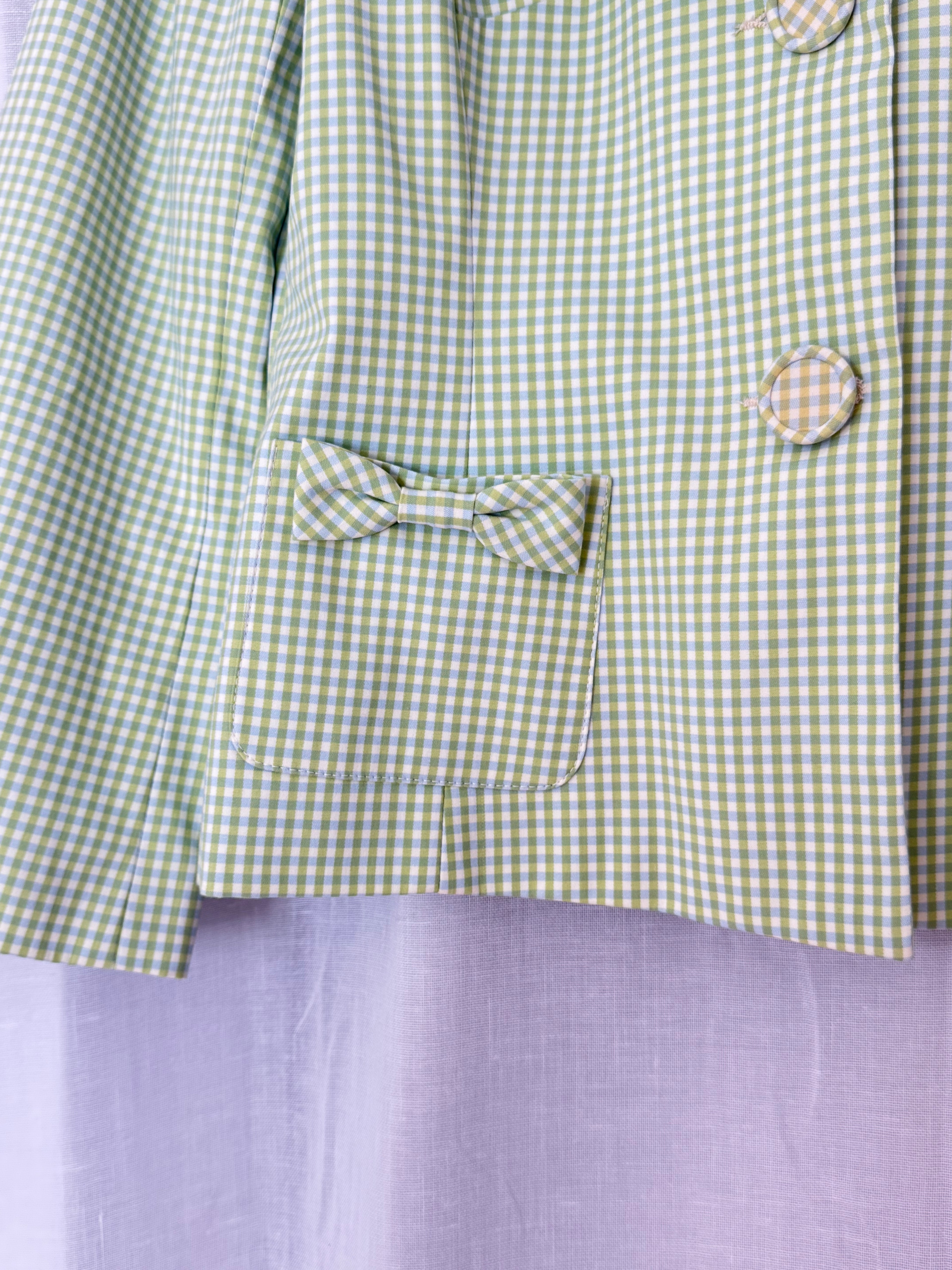 Nanette Lepore green gingham bow blazer jacket (size 8)