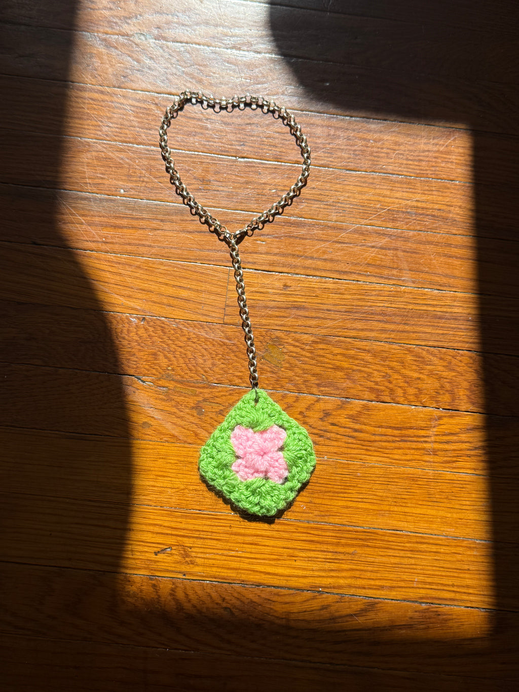 ✿ handmade crochet granny square charm necklace ✿