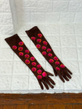 ✧ MAGENTA RHINESTONE OPERA GLOVES