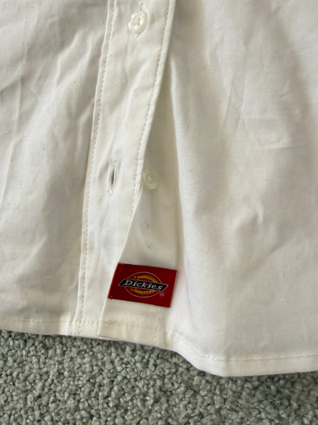 🤍 Dickies Y2K ultra slim white button up 🤍