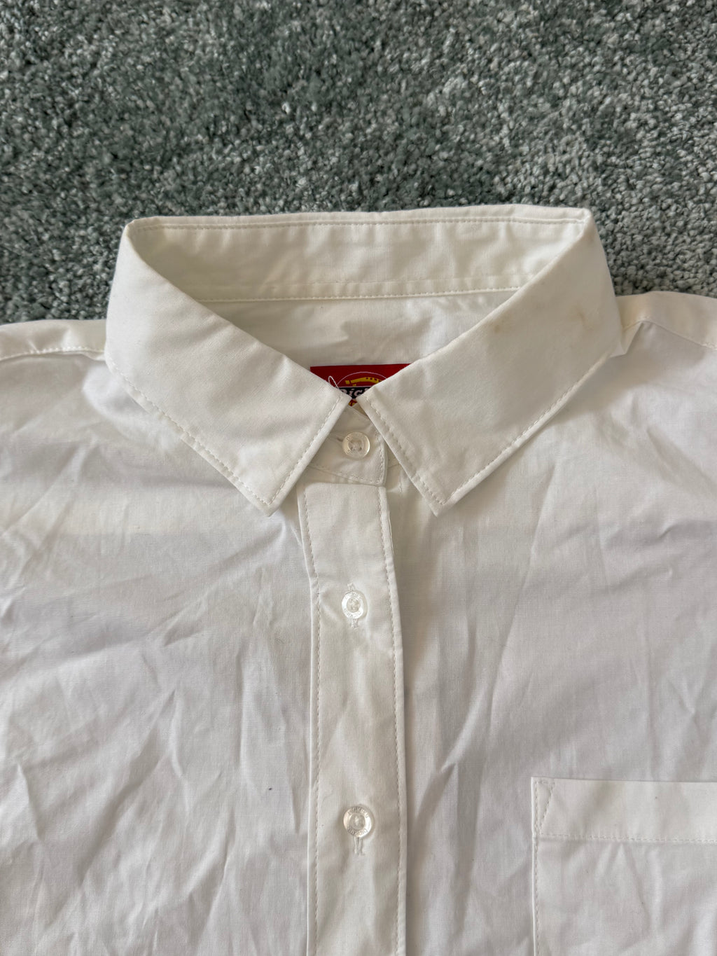 🤍 Dickies Y2K ultra slim white button up 🤍
