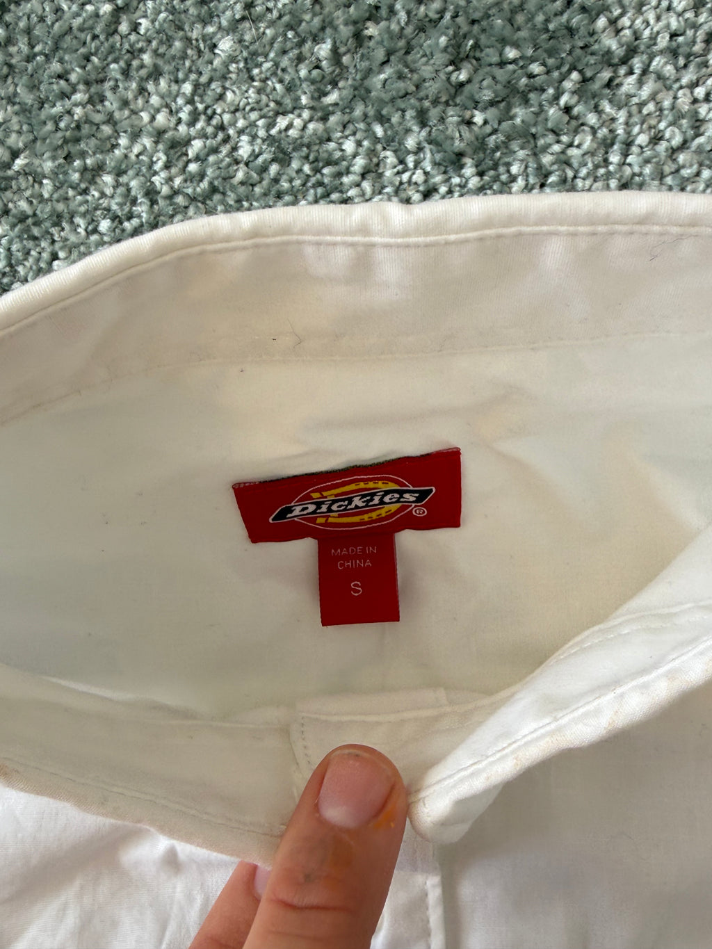 🤍 Dickies Y2K ultra slim white button up 🤍