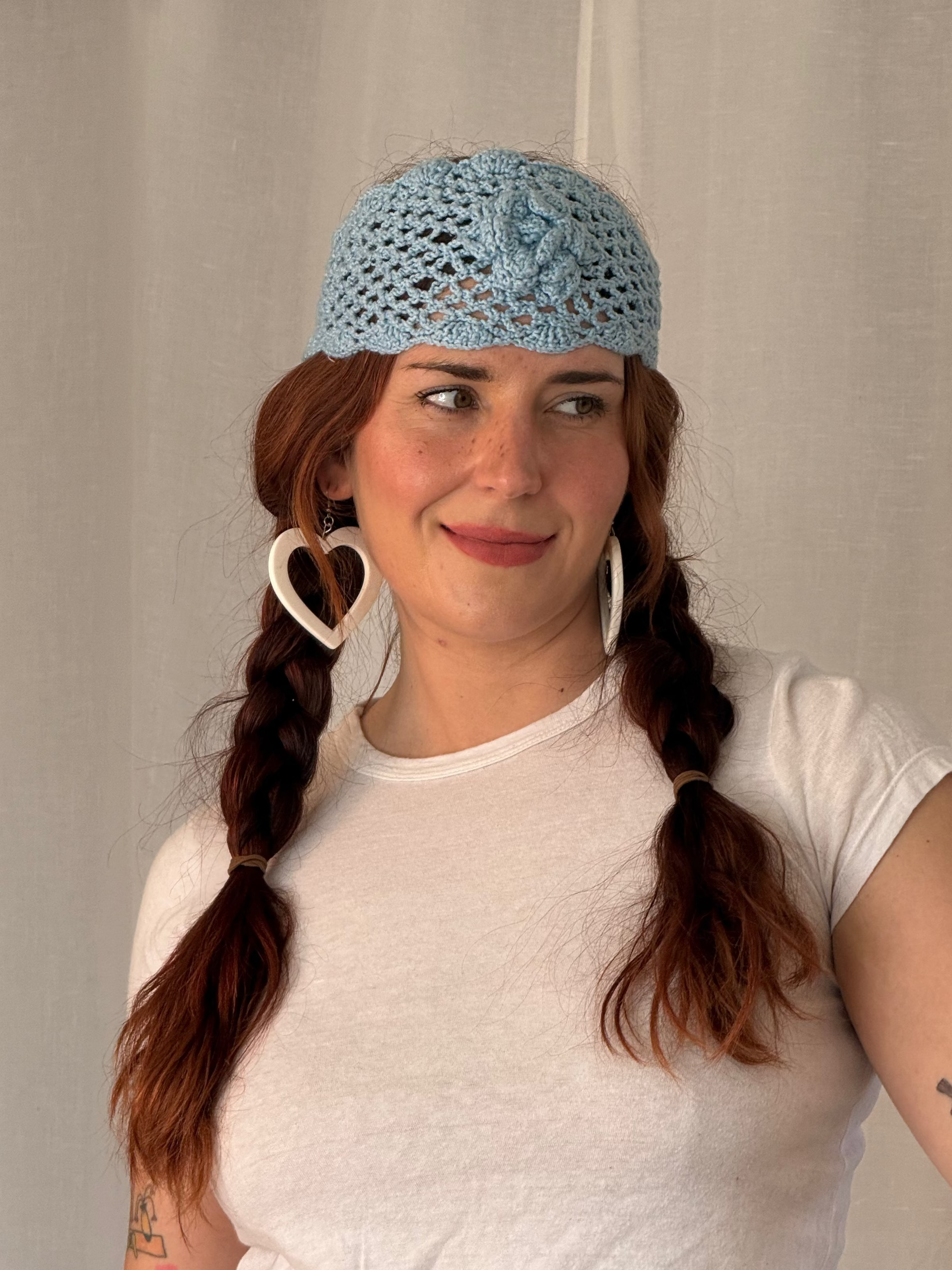 Y2K crochet coquette baby blue headband