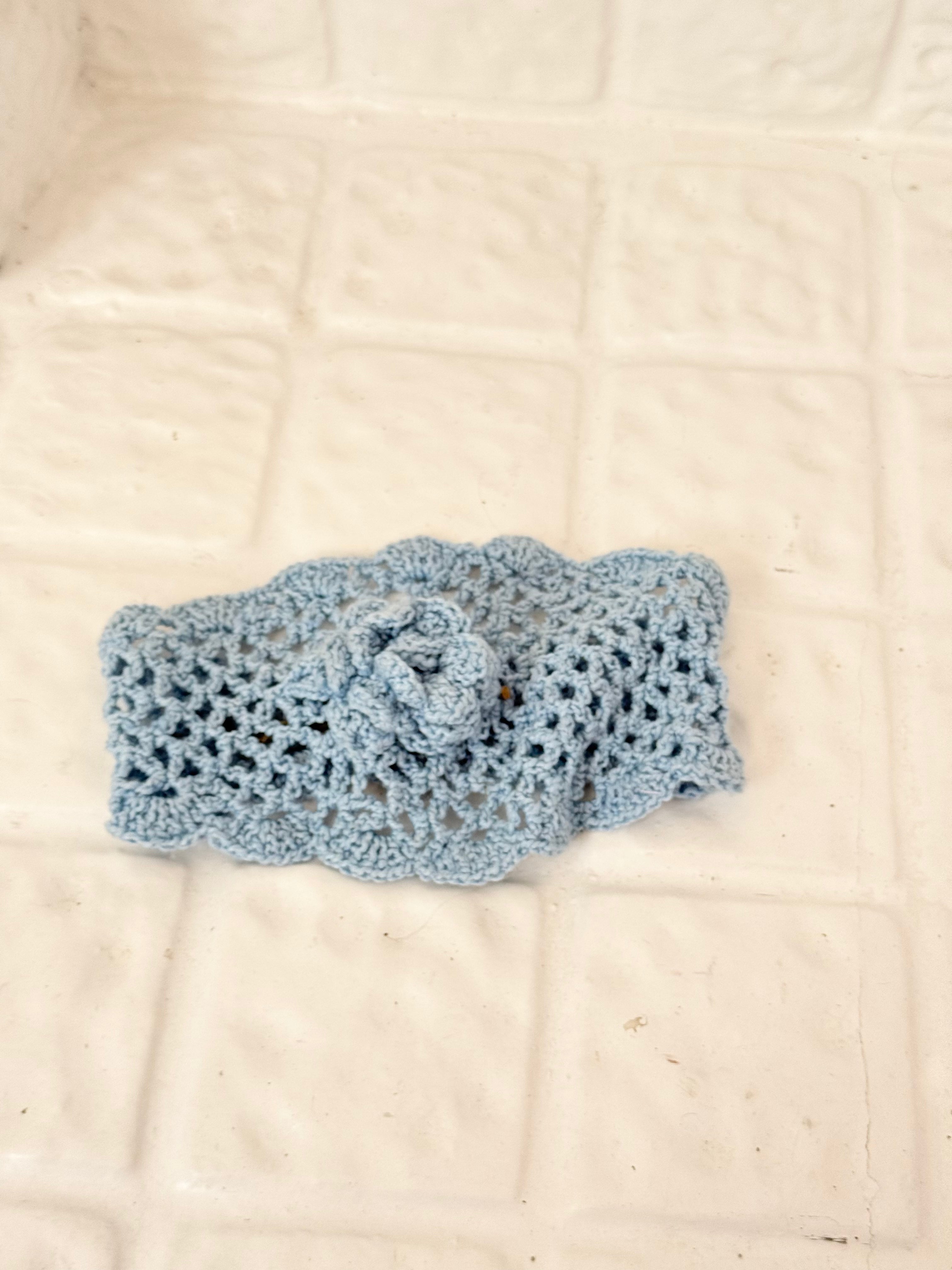 Y2K crochet coquette baby blue headband