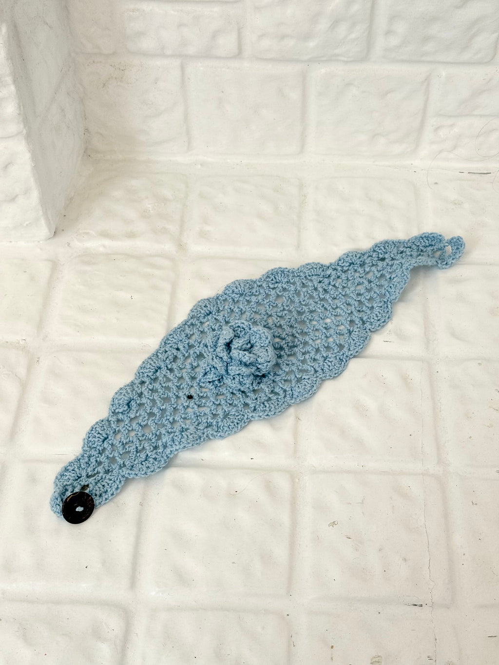 Y2K crochet coquette baby blue headband