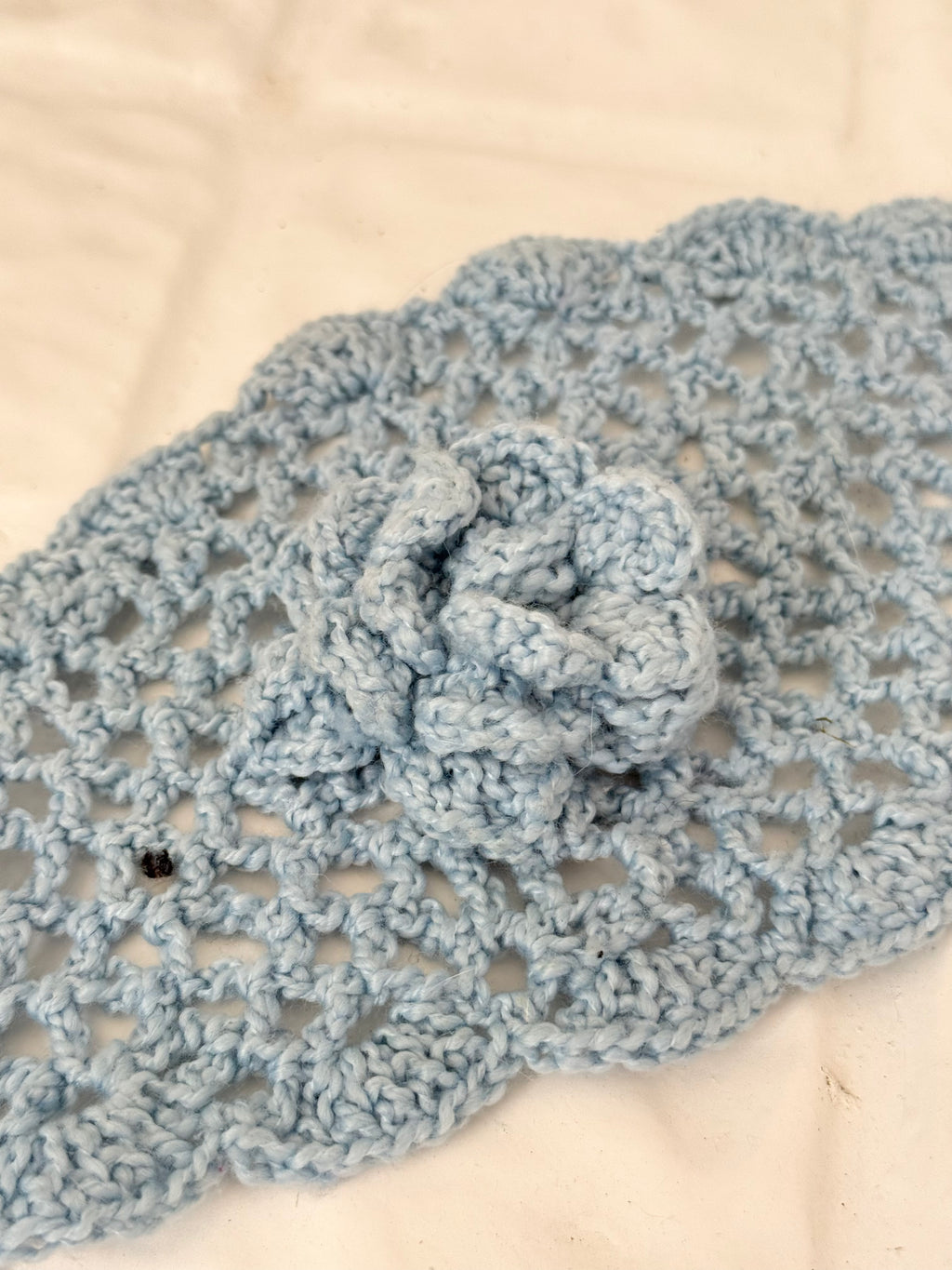 Y2K crochet coquette baby blue headband