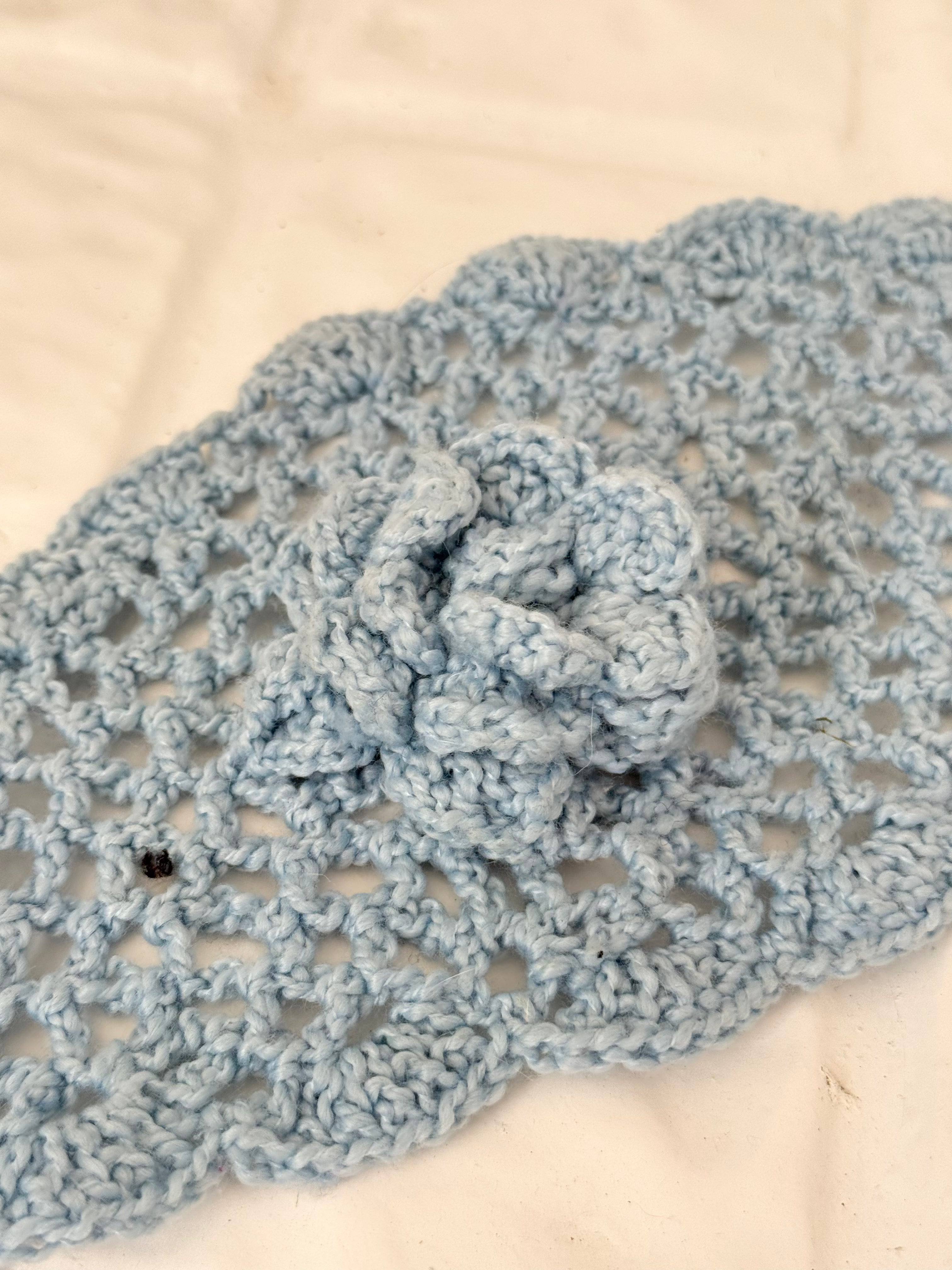 Y2K crochet coquette baby blue headband