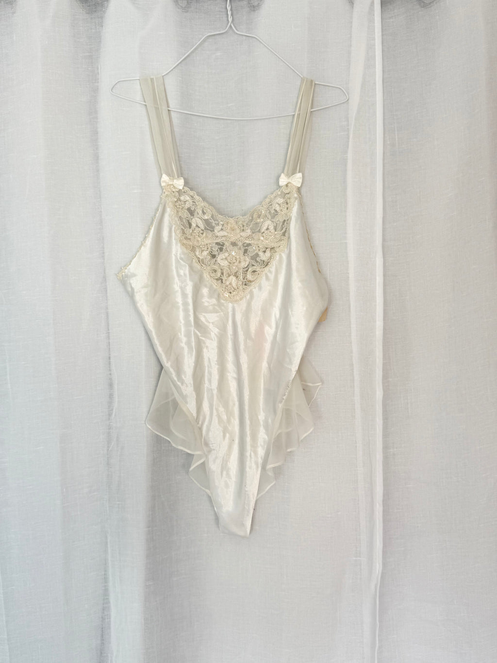 ✿ vintage ivory lace satin teddy – Robinsons May