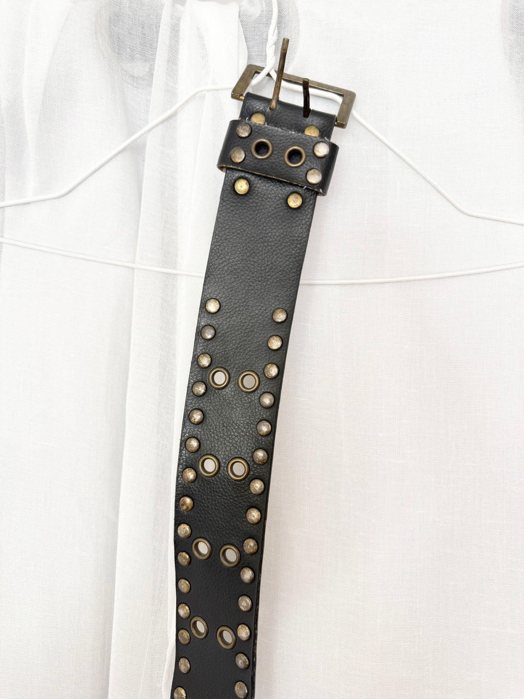 black studded grommet waist belt