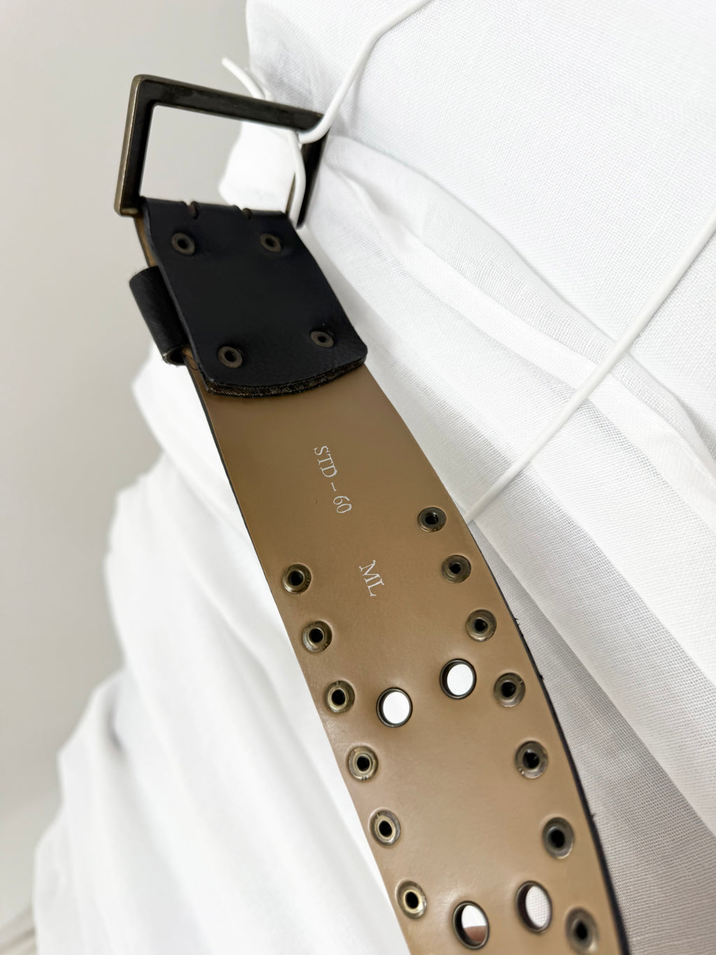 black studded grommet waist belt