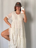 90s ivory lace maxi dress