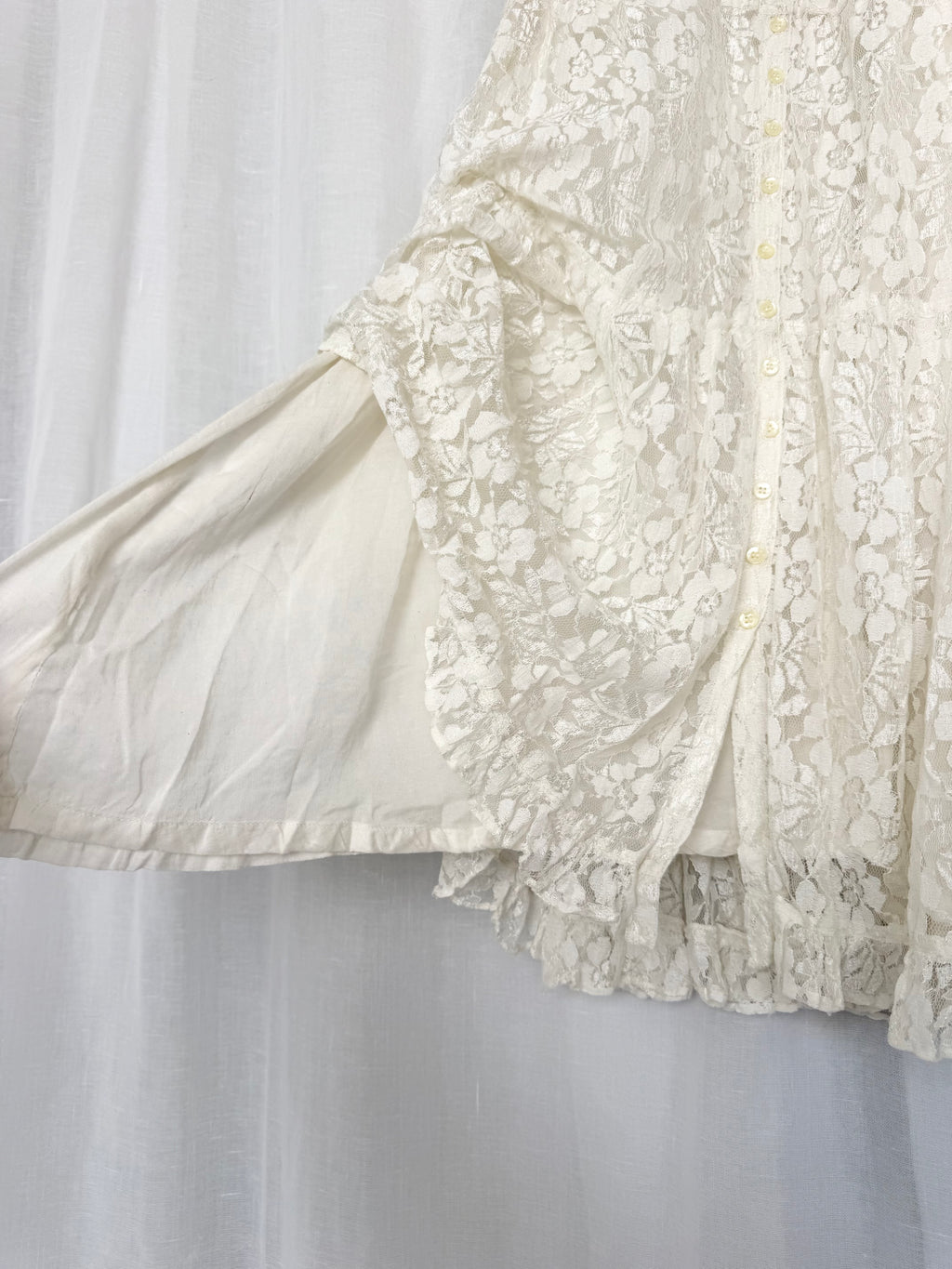 90s ivory lace maxi dress