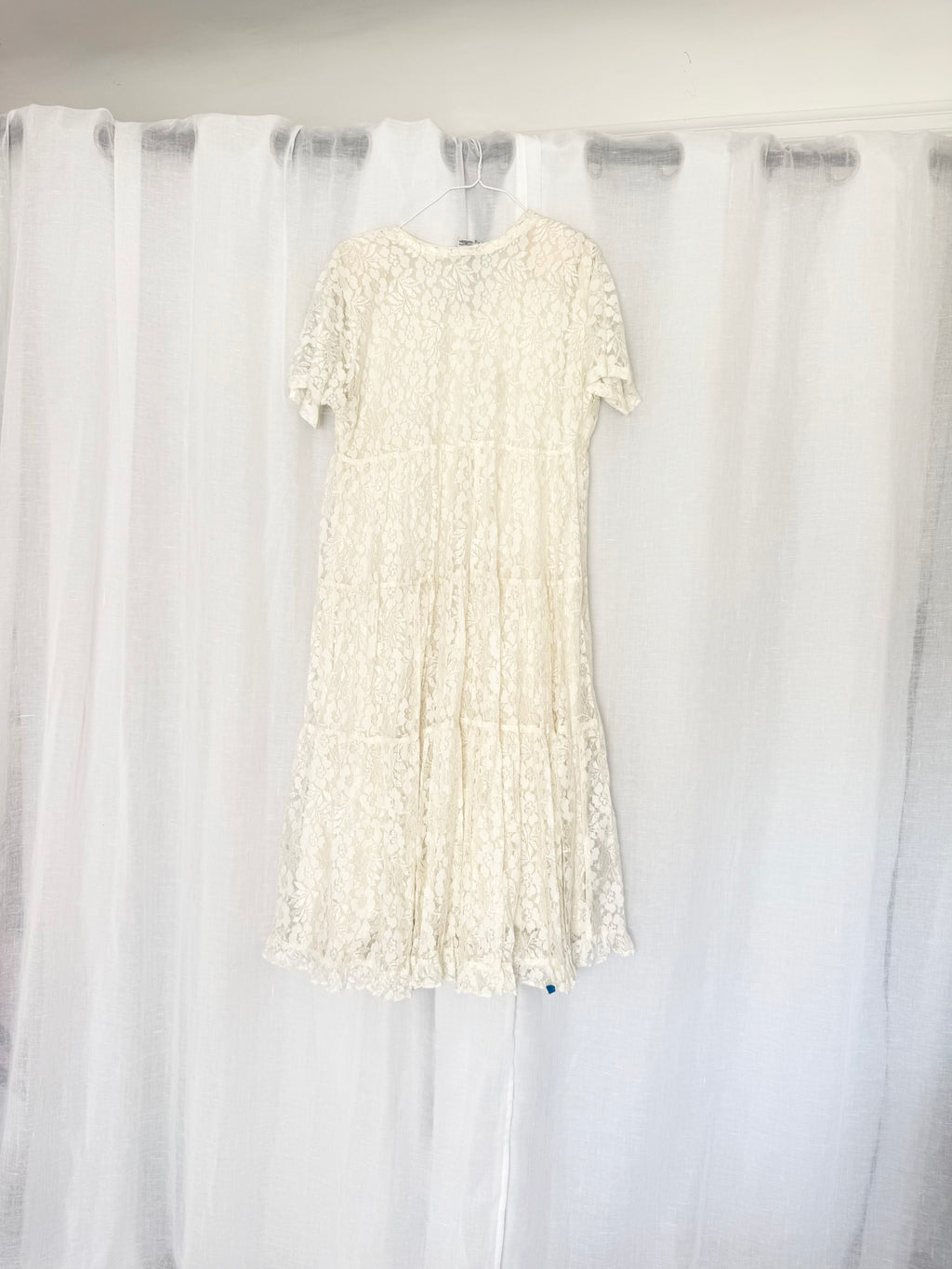 90s ivory lace maxi dress