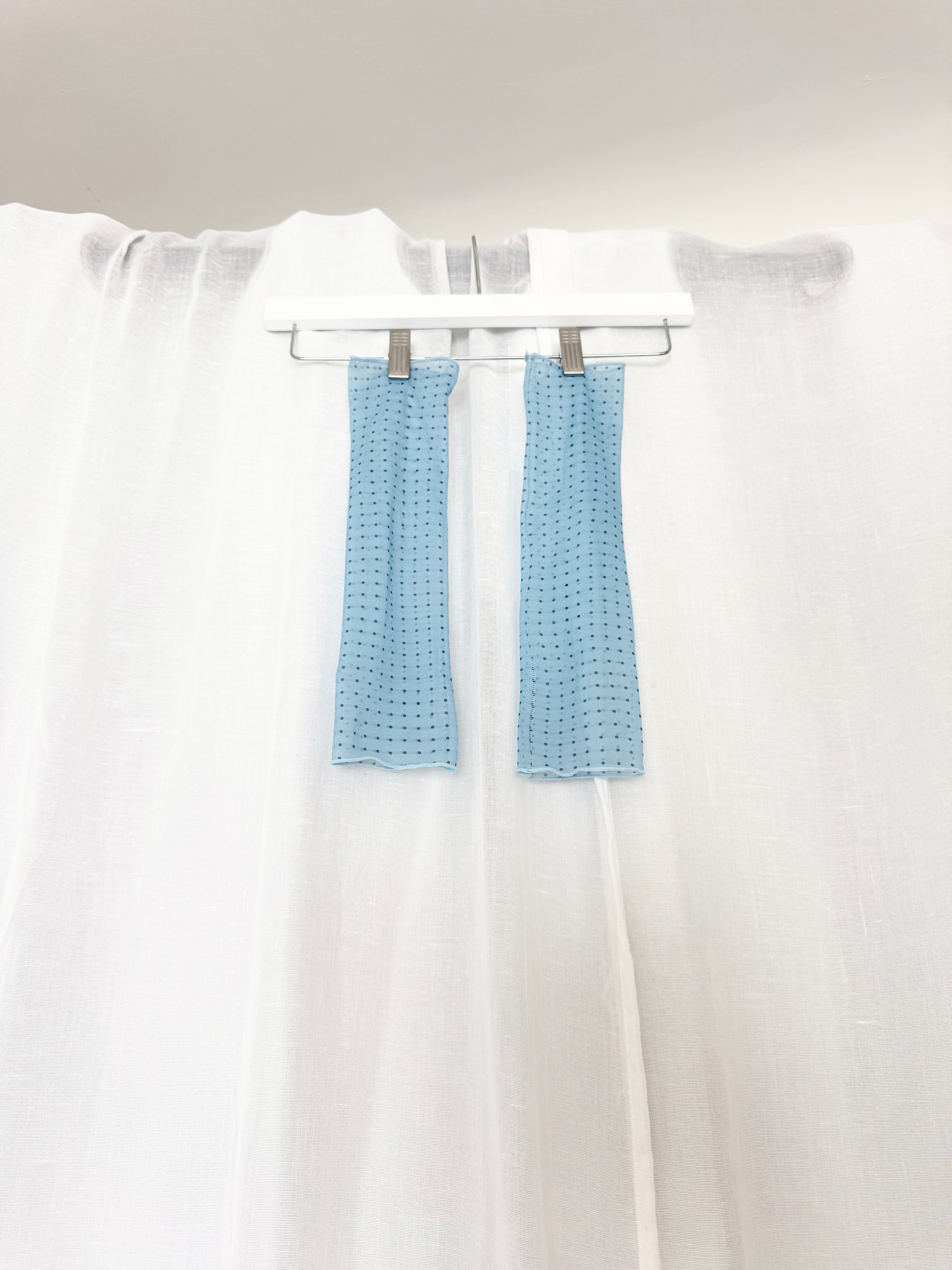 ✿ baby blue sheer polka dot ankle socks