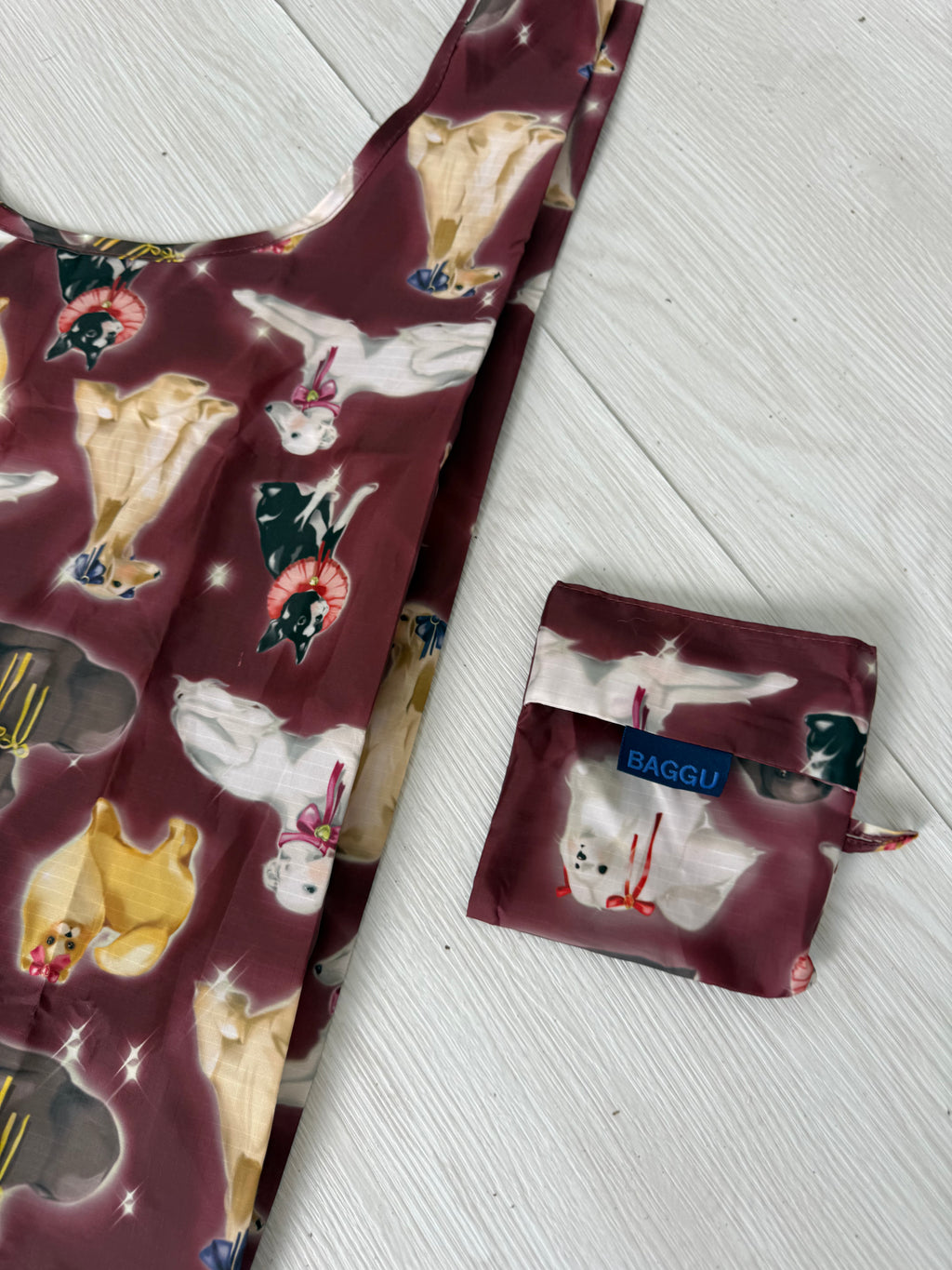 sold out baggu dog & cat print reusable tote