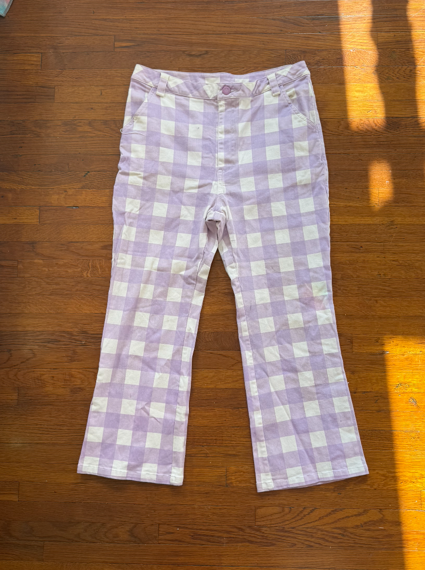 kawaii gingham capris