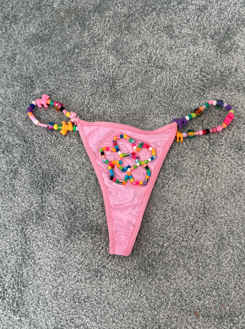 ✿ ✧ ✿ UP-CYCLED BEADED THONG ✿ ✧ ✿